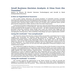Small Business Decision Analysis: A...