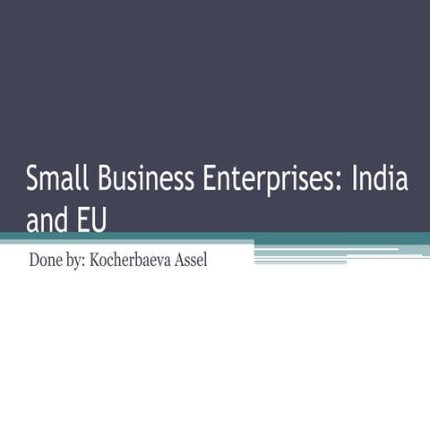 Small business enterprises