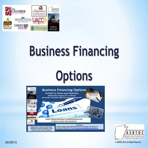 Small business financing options workshop