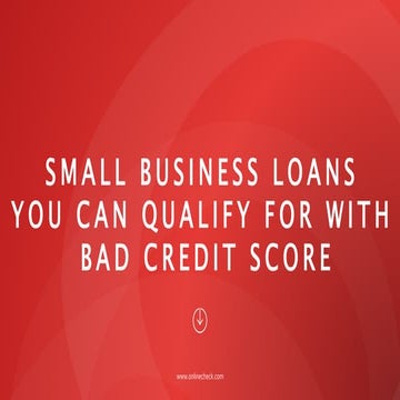 Small business loans you can qualify for with bad credit score