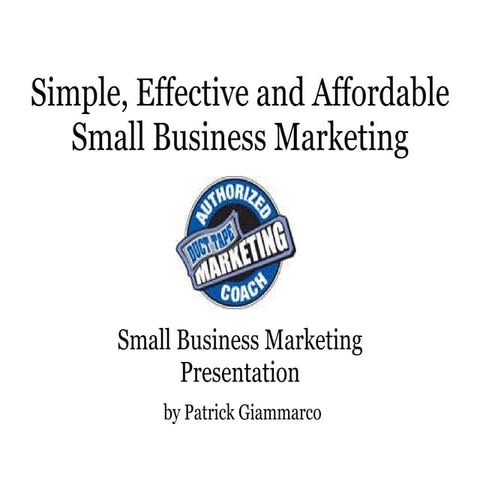 Small Business Marketing Dtm 7 Steps | PPT