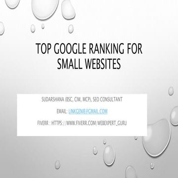 Getting top rank in Google -small business guide