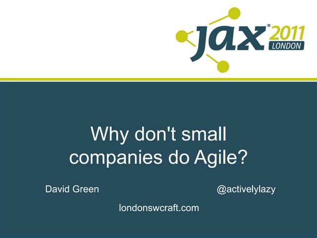 Why don't small companies do big a agile?