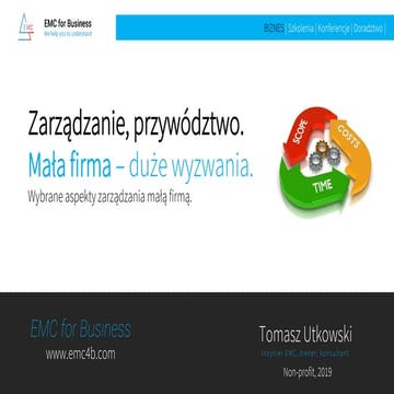 Zarządzanie w małej firmie - Tomasz Utkowski 2019