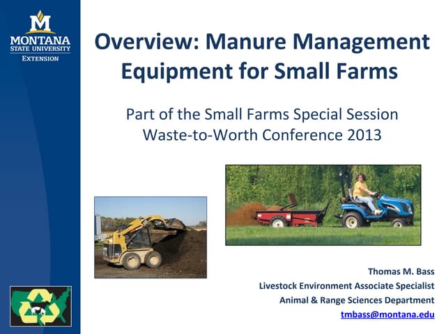 Overview of Manure Management Equipment for Small Farms