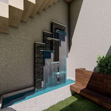 Small garden design in courtyard