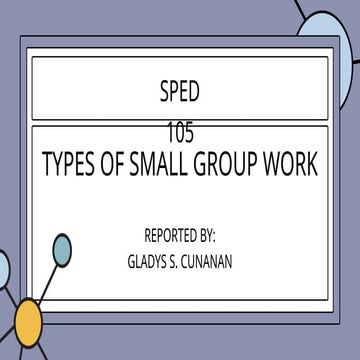 Small Groups Small Group Work - SPED 105