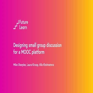 Small Group Discussion for a MOOC Platform
