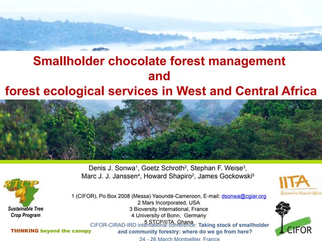 thumbnail of  Smallholder chocolate forest management and forest ecological services in West and Central Africa