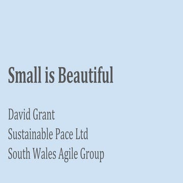 Agile Fest 2017 Small is beautiful