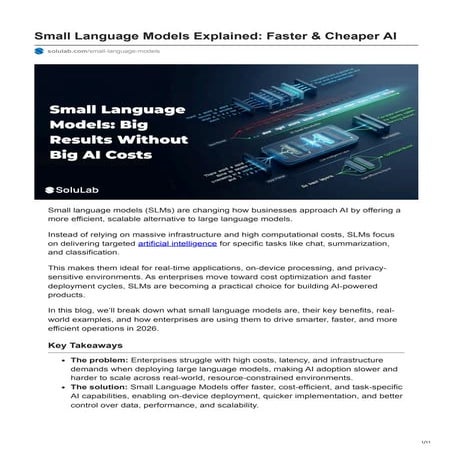 Large Language Models vs Small Language Models | PPTX