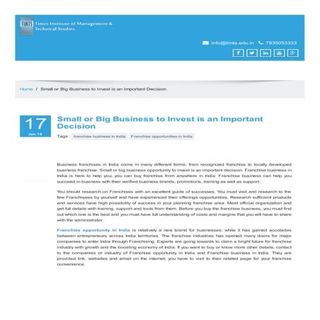 Small or Big Business to Invest is an Important Decision