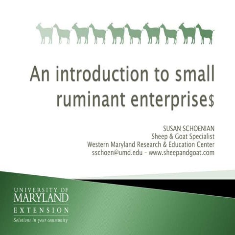 Intro to small ruminant enterprises