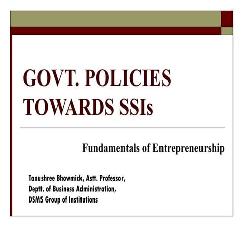 Small scale industries