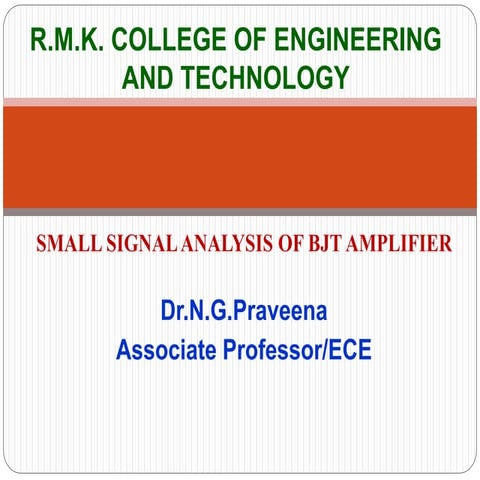Small signal analysis of bjt amplifiers
