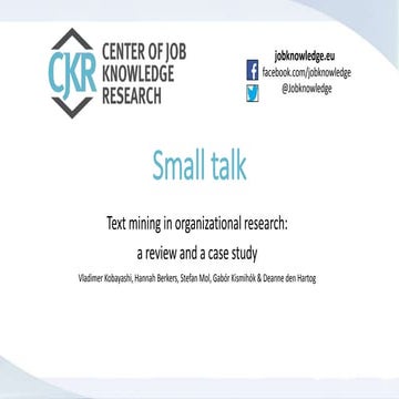 H Berkers & V.Kobayashi: Small talk ORM paper 29 9-2014