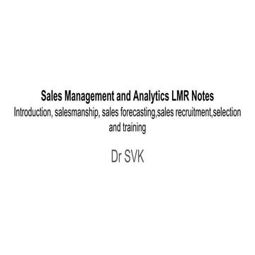 Sales Management