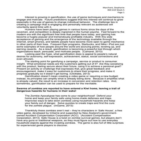 IMC 619 Using Gamification as a marketing tool