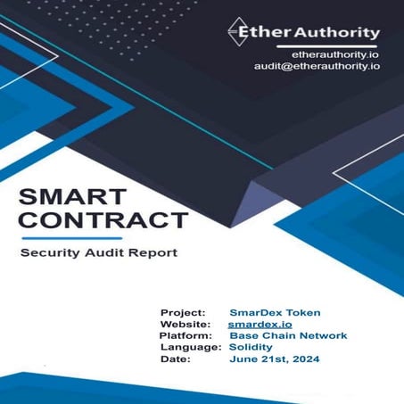 SmarDex Token – Smart Contract Security Audit Report by EtherAuthority ...