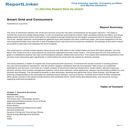 Smart Grid and Consumers