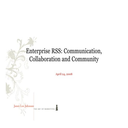 Enterprise RSS - Communication and Collaboration