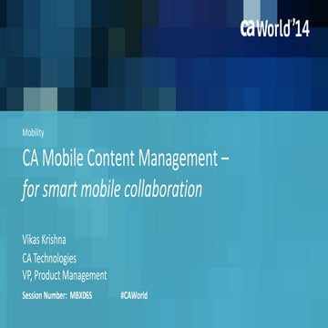 CA Mobile Content Management – for smart mobile collaboration
