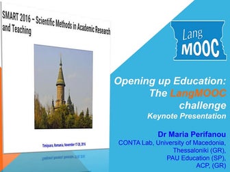 "Opening up Education: The LangMOOC challenge" �