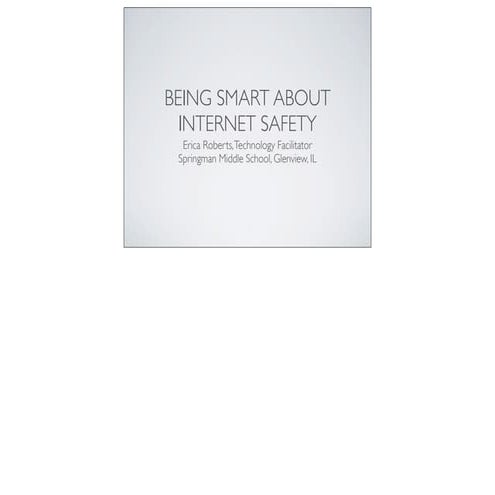 Being SMART about Internet Safety