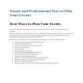 Smart and professional way to plan your events