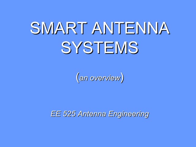 Smart antennas