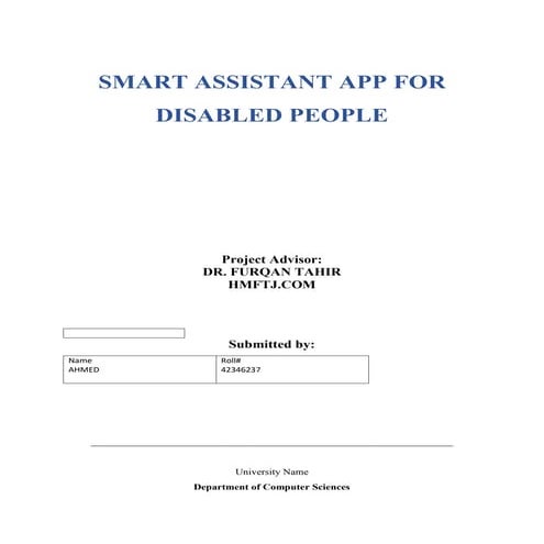 Complet Documnetation   for Smart Assistant Application for Disabled Person