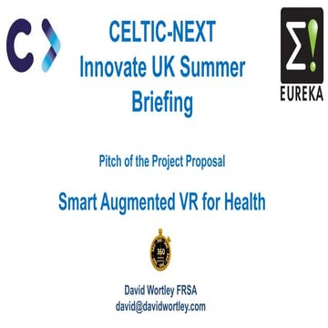 Smart Augmented VR for Health - Celtic-Next proposal