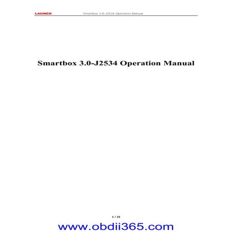 Launch X431 SmartBox 3.0 j2534 operation manual