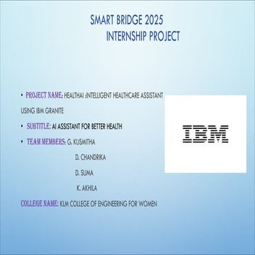 SMART BRIDGE 2025.pdf for know about ibm | PDF