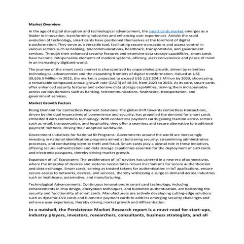 Smart Cards Market Insights: Industry Report 2023-2033