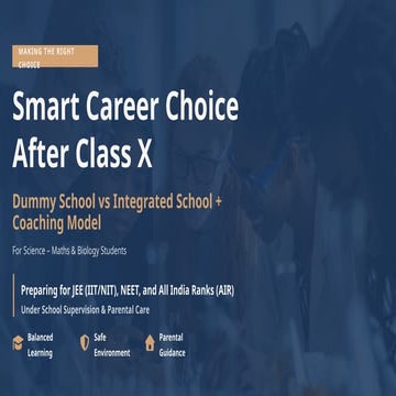 Choosing the Right Integrated Education Model After Class X for JEE ...