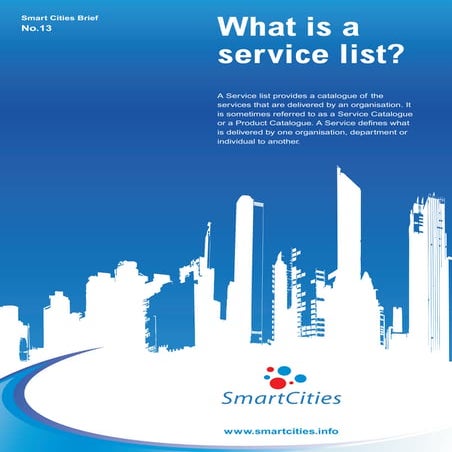 Smart Cities What Is A Service List