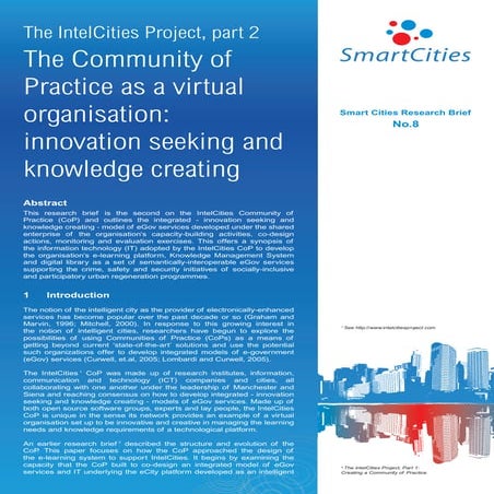 Smart Cities - Learning from Intel Cities - The Community of Practice as a vi...