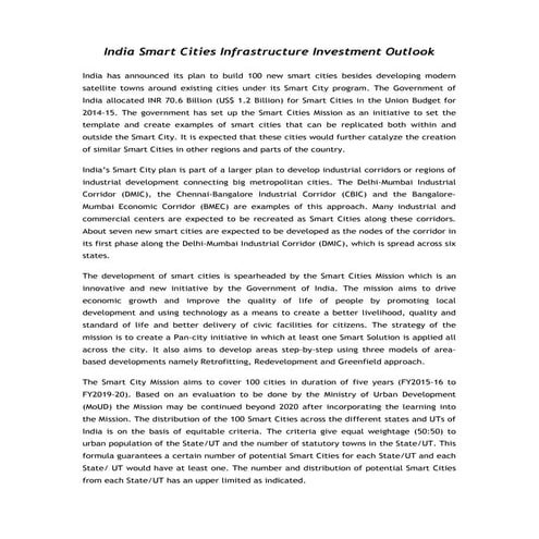 Smart cities and Urban Development in india | PPTX