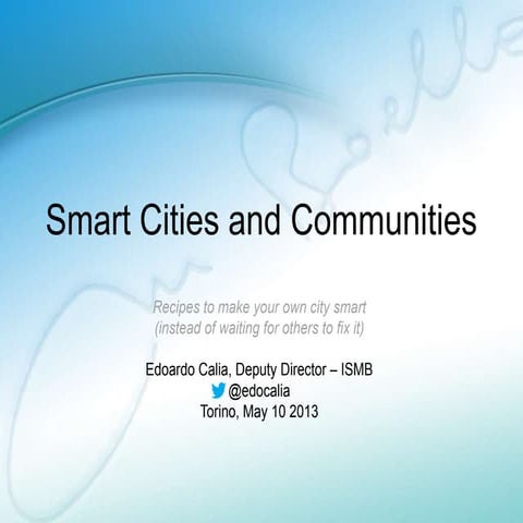 Recipes to make your own city smart