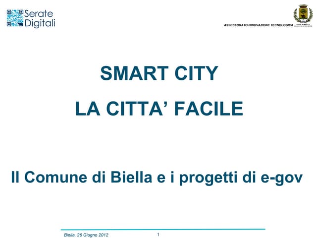 Smart city - Il Comune di Biella e i progetti di e-gov 
