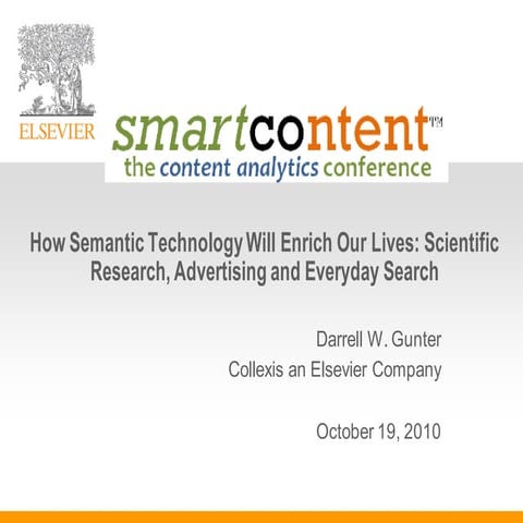 Smart Content Conference How Semantic Tech Helps Scientific Research