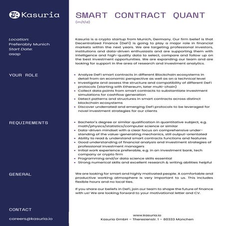 Smart contract quant