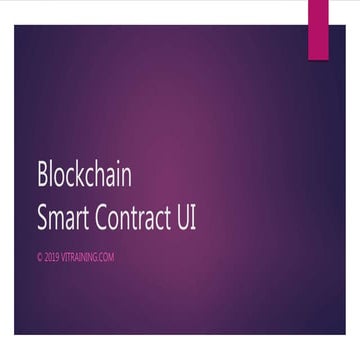 Smart contract UI design