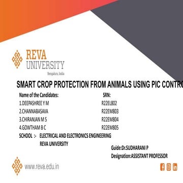 Smart crop protection using PIC microcontroller