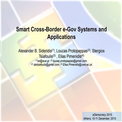 Smart Cross-Border e-Gov Systems and Applications