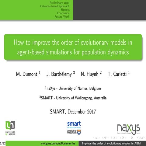 SMART Seminar Series: "How to improve the order of evolutionary models in age...