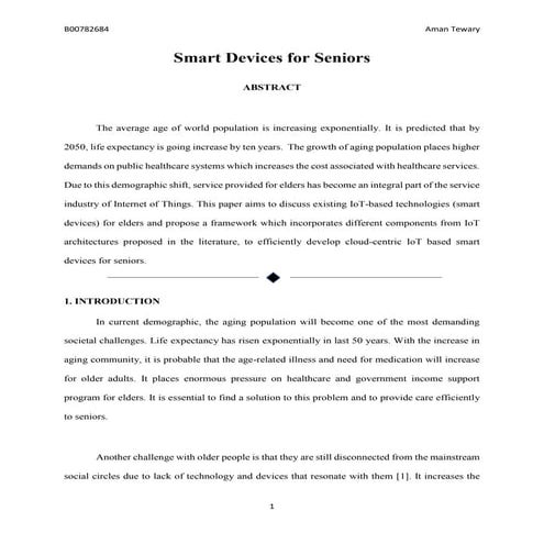 Smart devices for seniors