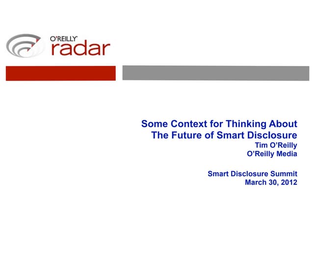 The Future of Smart Disclosure (pdf)