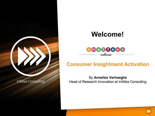 Smartees Webinar: Consumer Insight Activation by Annelies Verhaeghe